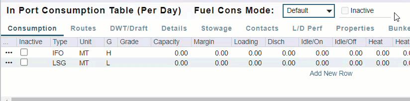 GIF of the Fuel Cons Mode dropdown list