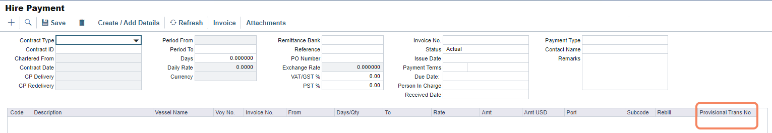 Hire Payment in VIP (Veson IMOS Platform)