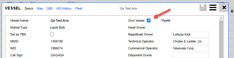 Vessel Specs in Q88 Pro