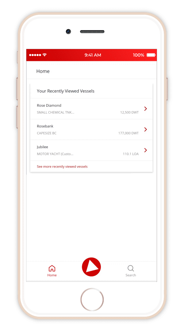 A GIF showing how to search for a vessel or company
