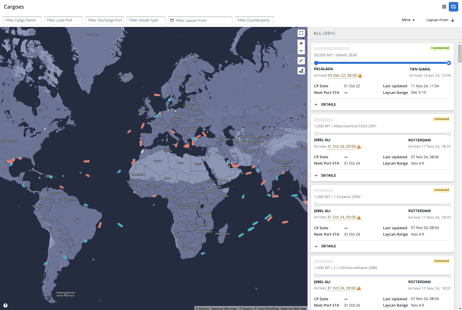 Cargo map in IMOS X