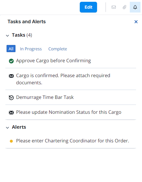 Tasks and Alerts in IMOS X