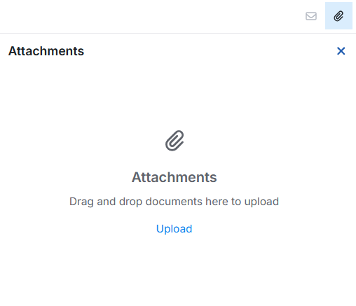 Attachments panel in IMOS X