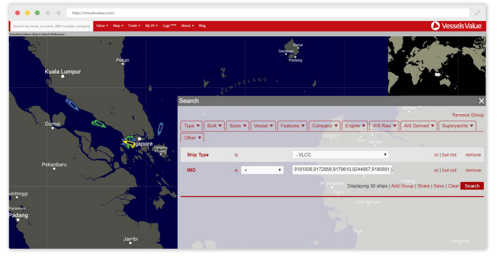 Example of the VV mapping product