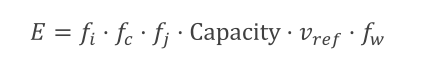 Calculation for total cargo capacity of the ship multiplied by its reference speed as well as other corrective coefficients