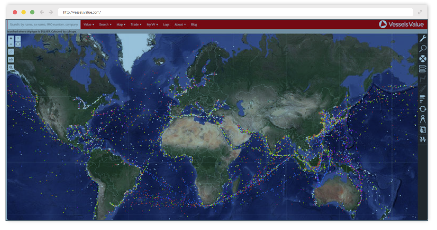 Example of the VesselsValue Mapping product