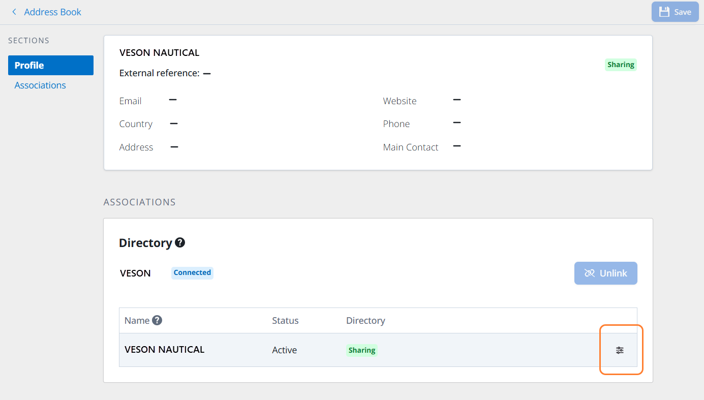 Address Book in IMOS X
