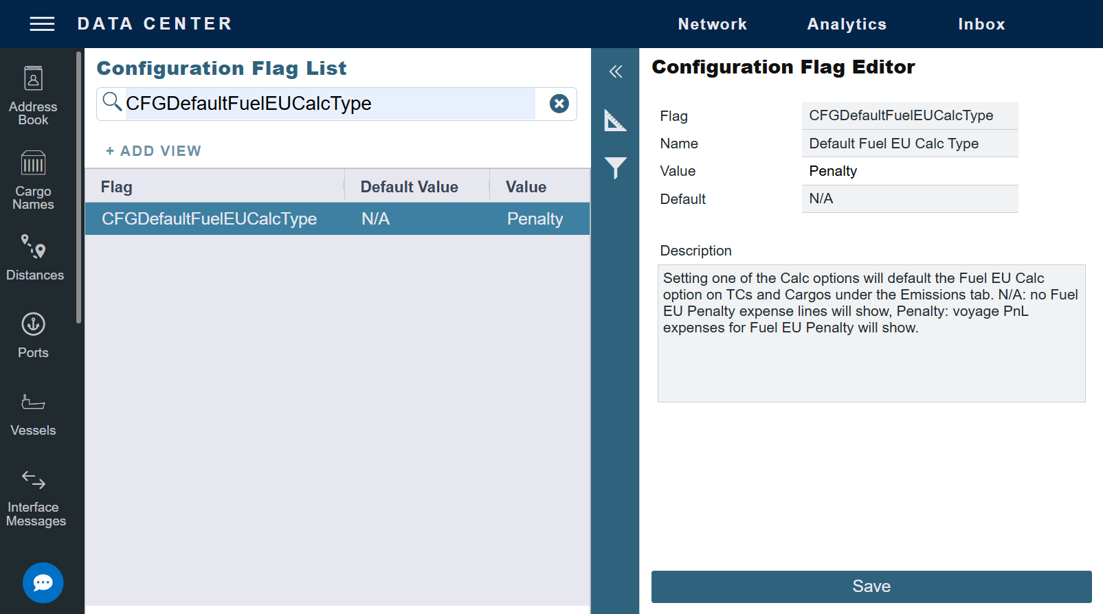 New configuration flag CFGDefaultFuelEUCalcType in the IMOS Platform