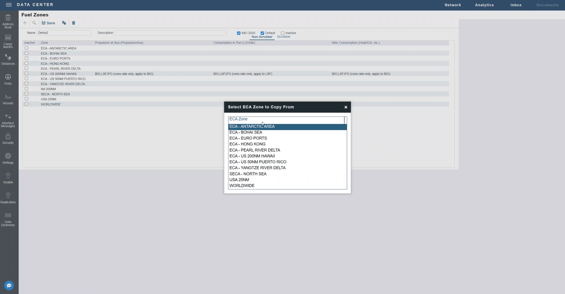 Copy from an ECA Zone in the Fuel Zones area of the IMOS Platform