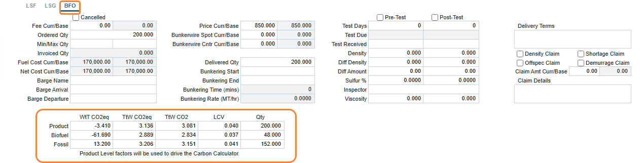 Fuel Types Table in the IMOS Platform