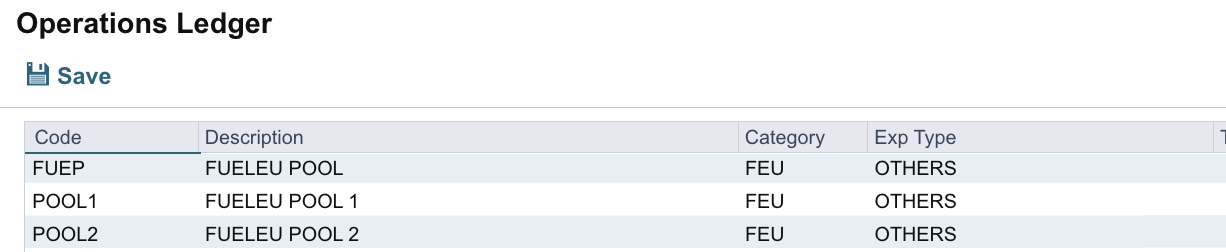 FuelEU Pool category in the Operations Ledger of the IMOS Platform