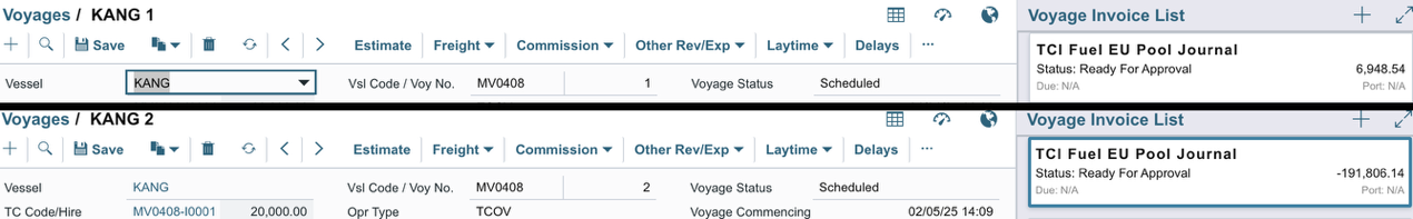 FuelEU Pool Journals in the IMOS Platform