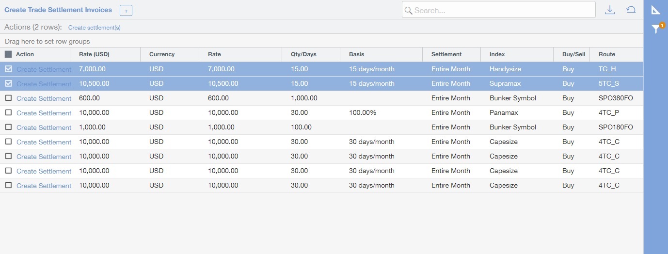 IMOS - Create Trade Settlement Invoices