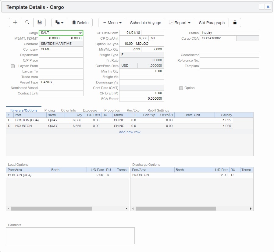 VIP Creating Cargoes & Cargo Templates