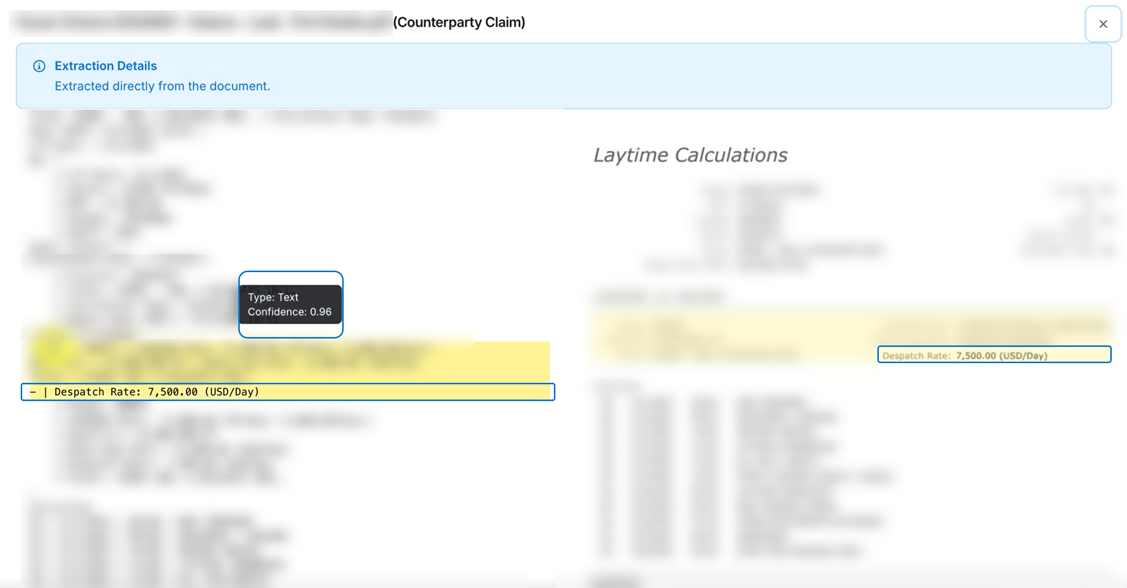 Despatch Rate extraction details in IMOS X