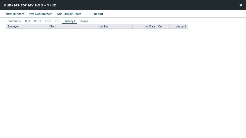 Ops-Voyage Manager-Bunkers Dialog-Surveys Tab.png