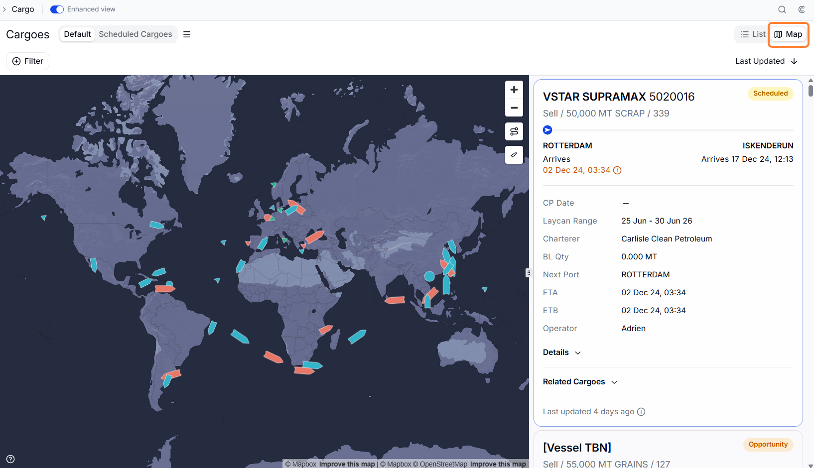 Cargoes Map View