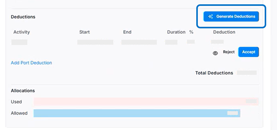 Generate Deductions in IMOS X Claims