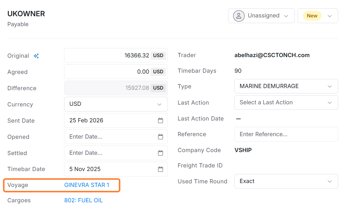 Voyage link in IMOS X claim